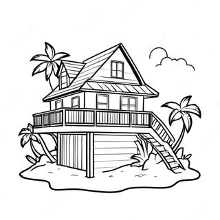 Strandhus Målarbild | Strandhus målarbild