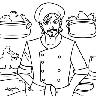 Sanji i Stilig Kockoutfit Målarbild | Sanji målarbild