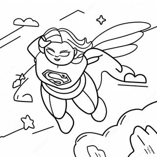 Supergirl Flyger i Himlen Målarbild | Supergirl målarbild