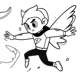 Danny Phantom flyger i spöklig form färgläggningssida | Danny Phantom målarbild