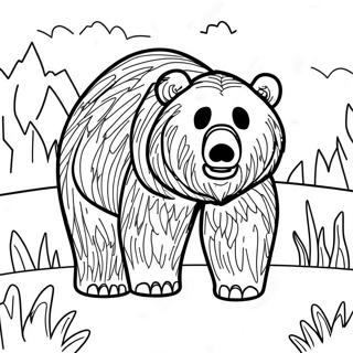 Grizzlybjörn färgläggningssida | Grizzlybjörn målarbild