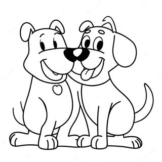 Lekfull CatDog-duo färgläggningssida | KattHund målarbild