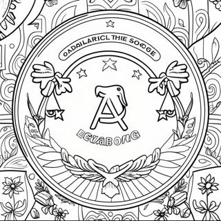 Alabama delstatsflagga färgläggningssida | Alabama målarbild