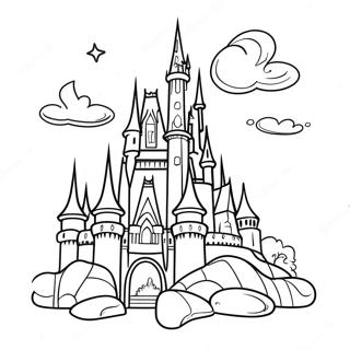 Magiskt Disney Slott Färgläggningssida | Disney Slott målarbild