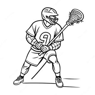 Lacrosse Spelare i Aktion Målarbild | Lacrosse målarbild