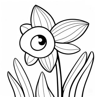 Påsklilja Färgläggningssida | Påsklilja målarbild