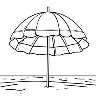 Färgglad strandparaply färgläggningssida | Strand Sommar målarbild