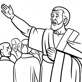 Färgläggningssida för aposteln Paulus predikan | Aposteln Paulus målarbild