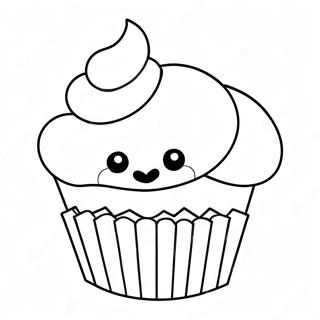 Söt Cupcake Färgläggningssida | Söt Efterrätt målarbild