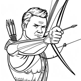 Hawkeye med Båge och Pilar Färgläggningssida | Hawkeye målarbild