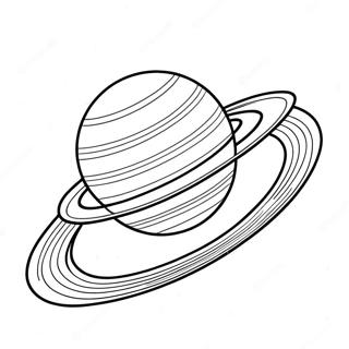 Färgglad Saturnus med Ringar Målarbild | Saturnus målarbild