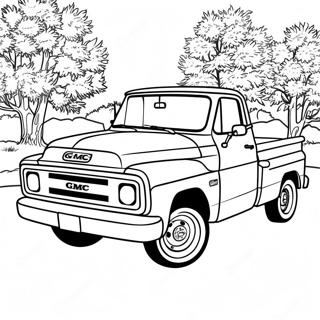 Klassisk GMC Lastbil Målarbild | GMC Lastbil målarbild