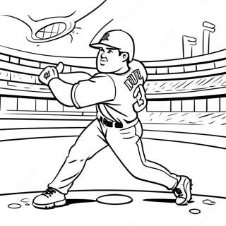 Braves Spelare Slår en Home Run Målarbild | Braves målarbild