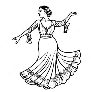 Färgglad Spansk Flamenco Dansare Målarbild | Spanien målarbild