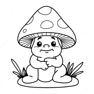 Svamp Gnome Målarbild | Svampgnom målarbild