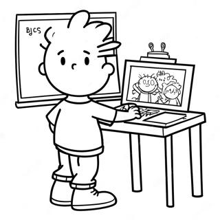 Big Nate i klass färgläggningssida | Stora Nate målarbild