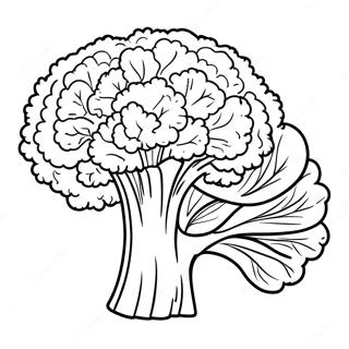 Broccoli Färgläggningssida | Broccoli målarbild