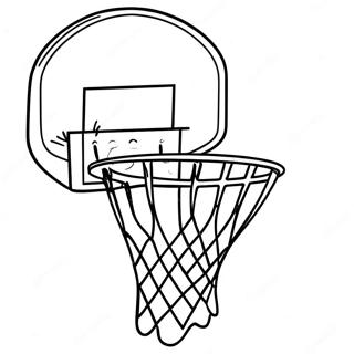 Slam Dunk basketkorg färgläggningssida | Basketbollring målarbild