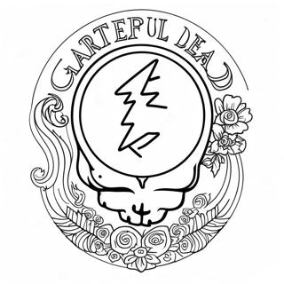 Grateful Dead logotyp att färglägga | Tacksam Döda målarbild