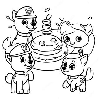 Paw Patrol Tacksägelsefest Målarbild | Paw Patrol Tacksägelse målarbild