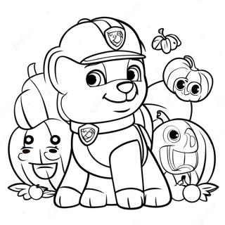 Paw Patrol Karaktärer med Pumpor Målarbild | Paw Patrol Tacksägelse målarbild