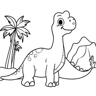 Brontosaurus Målarbild | Brontosaurus målarbild