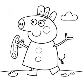 Peppa Pig i Spöklik Kostym Målarbild | Peppa Pig Halloween målarbild
