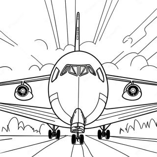 Färgläggningssida med 747 flygplan | 747 Flygplan målarbild