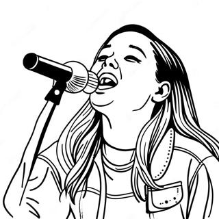 Olivia Rodrigo Sjunger på Scen Färgläggningssida | Olivia Rodrigo målarbild