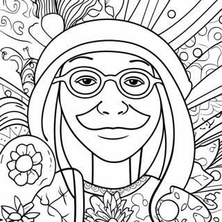 Färgläggningssida för hippie stoner | Hippie Stoner målarbild