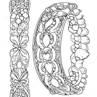 Färgglad armbanddesign färgläggningssida | Armband målarbild