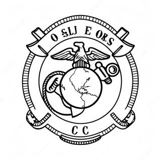 Marine Corps-logotyp färgläggningssida | Marinkåren målarbild