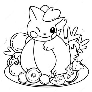 Pokemon Thanksgiving Fest Målarbild | Pokemon Tacksägelse målarbild
