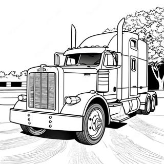 Klassisk Peterbilt lastbil färgläggningssida | Peterbilt målarbild