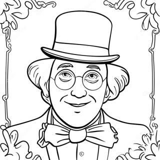 Gyllene biljett Willy Wonka färgläggning | Willy Wonka målarbild