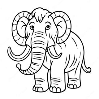 Äventyrlig ullig mammut målarbok | Ullhårig Mammut målarbild
