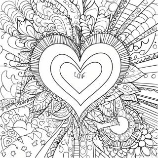 Kärlek Trippy Hjärta Mandala Målarbok | Kärlek Trippy målarbild
