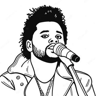 The Weeknd Uppträder på Scen Målarbok | The Weeknd målarbild