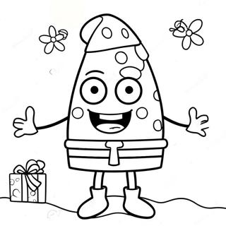 SpongeBob julfärgläggning | SpongeBob jul målarbild