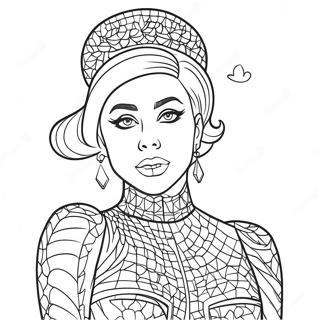 Lady Gaga i glittrande outfit färgläggningssida | Lady Gaga målarbild