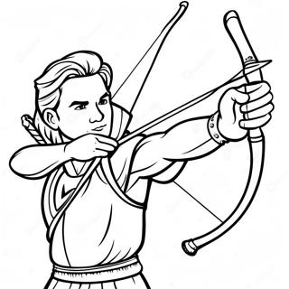 Båge och pil färgläggningssida | Båge och pil målarbild