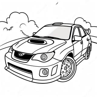 Subaru WRX rallybil målarbok | Subaru målarbild