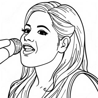 Shakira sjunger på scenen målarbok | Shakira målarbild