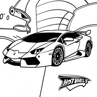 Lamborghini Hot Wheels målarbok | Lamborghini Hot Wheels målarbild