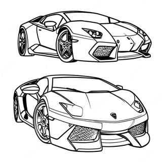 Snabb Lamborghini racing målarbok | Lamborghini Hot Wheels målarbild