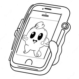 Söt tecknad iPhone målarbok | iPhone målarbild