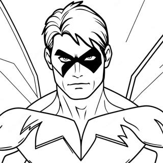 Färgläggningssida med Nightwing | Nattvinge målarbild