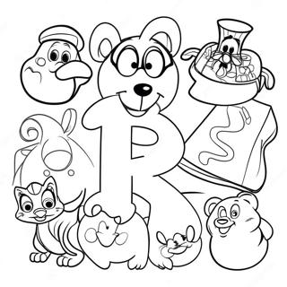 Färgläggningssida med Disney-alphabet | Disney Alfabet målarbild