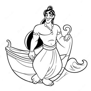 A är för Aladdin Målarbild | Disney Alfabet målarbild