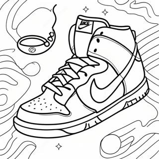 Färgglada Nike Dunks Sneakers Målarbild | Nike Dunks målarbild